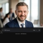 Профессиональный портрет уверенного российского бизнесмена на нейтральном фоне для сайта студии премиум-дизайна